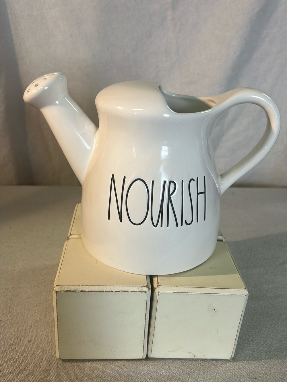 Rae Dunn White 'NOURISH' Ceramic Watering Can
